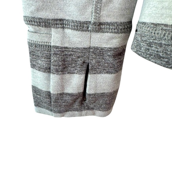 Lululemon Race Your Pace 1/2 Zip in Marshmallow Stripe Heathered Slate Size 4 - Picture 13 of 16